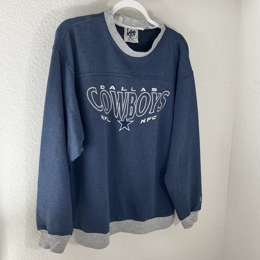 Dallas Cowboys Crewneck Sweater Large 90s Y2K Lee Sport Football NFL FLAWS*